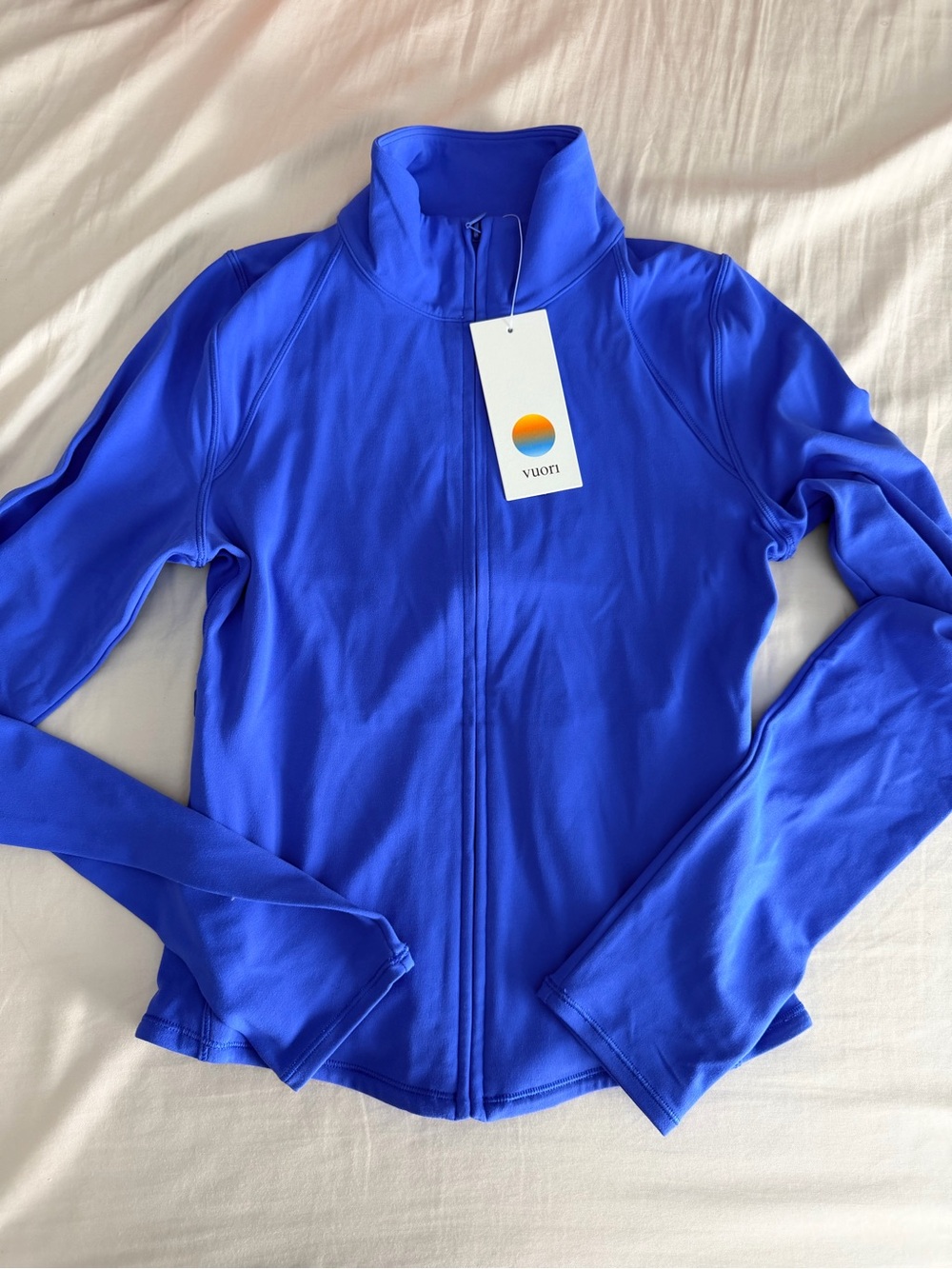 Vouri electric blue all the feels full zip sweatshirt nwt Xs